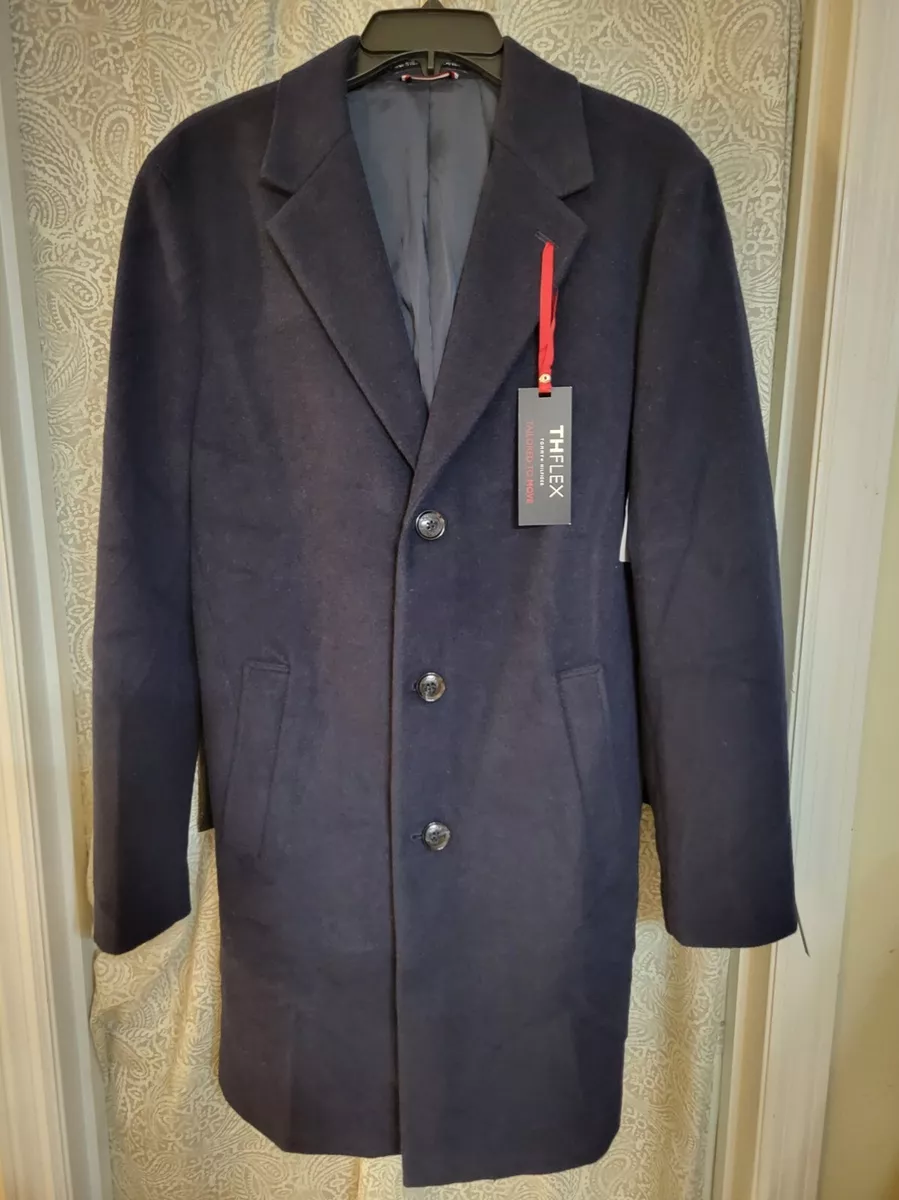 Tommy hilfiger wool blend overcoat hotsell