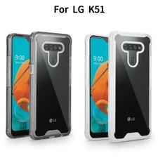 For LG K51 Q51 Case Ultra Slim Transparent Hybrid Shockproof Bumper Clear Cover