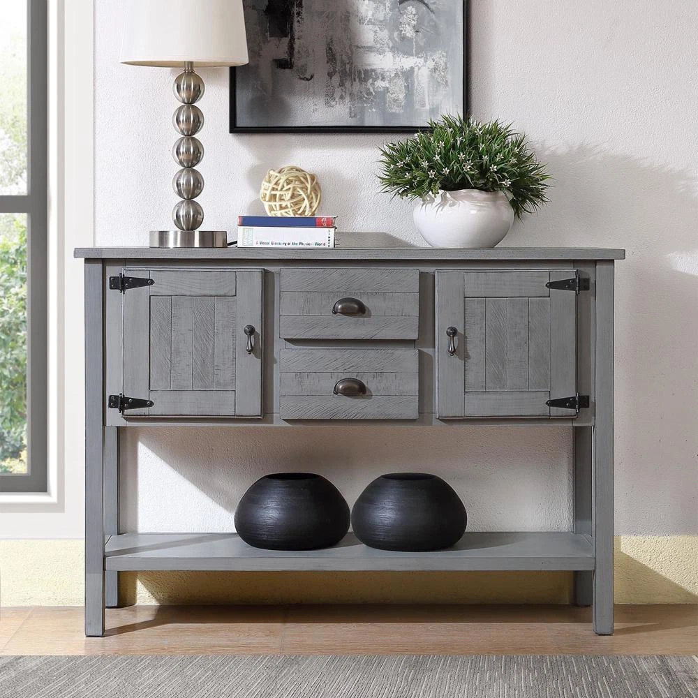 48 Retro Style Storage Dining Buffet Server Cabinet for Living Room Kitchen
