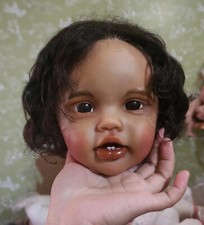 24inch Lottie Painted Reborn Baby Doll Girl KitsDark Skin Soft Hand-Rooted Hair