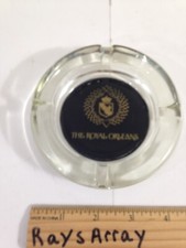 Vtg Ashtray Royal Orleans Mid Century Modern Hotel Resort Advertising black gold