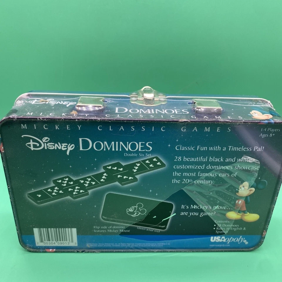 DISNEY - MICKEY MOUSE Dominoes Set Classic Games 2004 VGC In Tin Box SEALED - Image 3 of 4