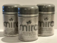 Lot Of 3 Mira Shimmer Dust For Face and Body - SILVER
