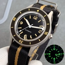 Super Lume 40mm NH35 Automatic Watch Men 200M Dive Bubble Sapphire White Hand