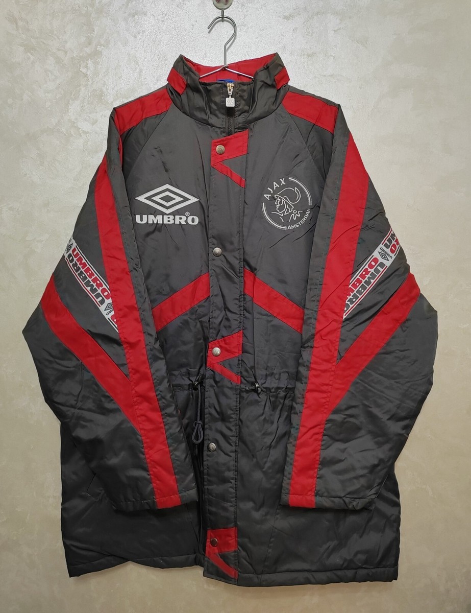 AJAX AMSTERDAM 1996-1997 BENCH COAT JACKET FOOTBALL UMBRO