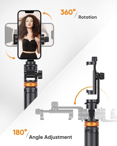 62'' Phone Selfie Stick Tripod, Remote for Phone/DJI/Camera/Go Pro - Picture 5 of 9