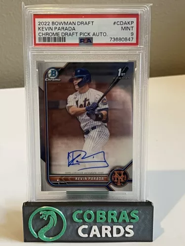 2022 1st Bowman Chrome Draft Kevin Parada Auto Autograph Rookie RC SP Mets PSA 9