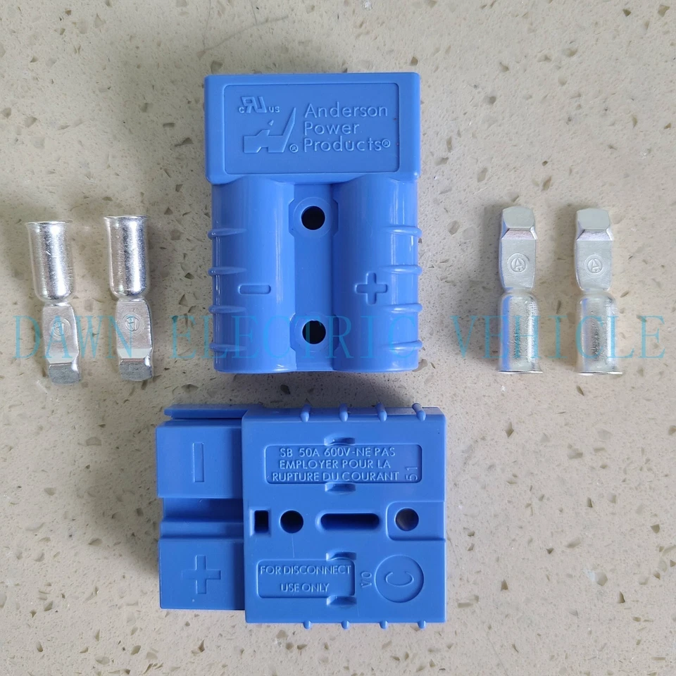 Genuine Anderson SB50 Connector Plug Kit, Blue 2 Casings With 4 Terminals /6 AWG - Image 2 of 4