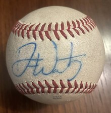 Drew Waters SIGNED Game Used Southern League baseball w/PSA COA