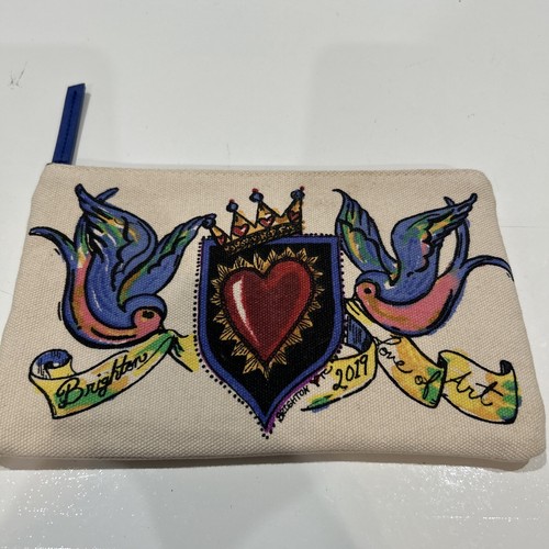 Brighton 2019 Love of Art Canvas Case Cosmetic Toiletries Clutch Tattoo Birds