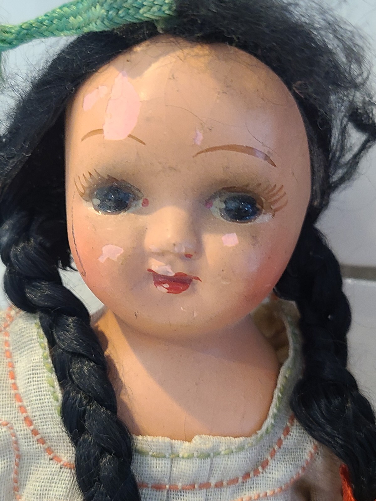 2 Antique (1930s?) Dolls Straw Body Composition Head 14" & 12" eBay