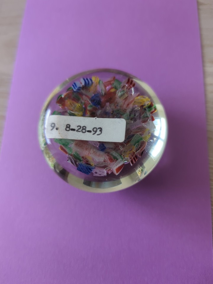 Rare Chinese Scramble Paperweight with "MADE IN CHINA" Signature Canes