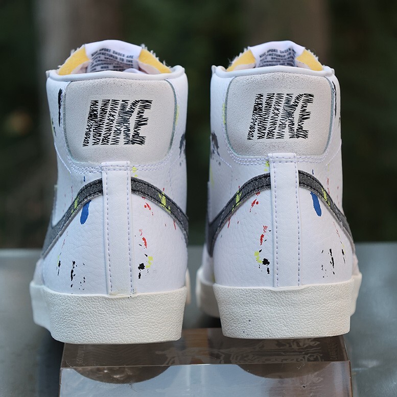 Nike Blazer Mid 77 Paint Splatter Men's Size 10.5 White