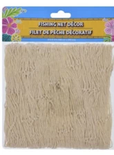 Hawaiian Tropical Luau Nautical Tiki Bar 6' x 8' Natural Fishing Net Decor -NIP 