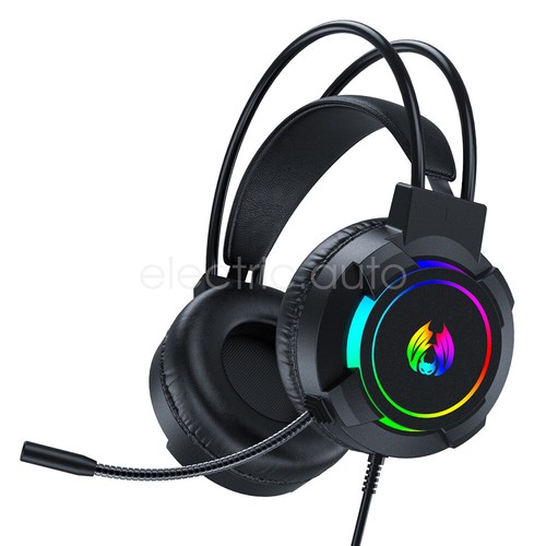 3.5mm/USB Gaming Headset RGB LED Mic Headphones for PC Laptop PS4 PS5 Xbox One - Picture 18 of 25