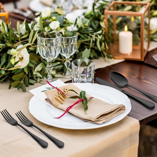 Elegant Black Stainless Steel Silverware Set for 12 – Perfect for Any Occasion - Picture 9 of 9