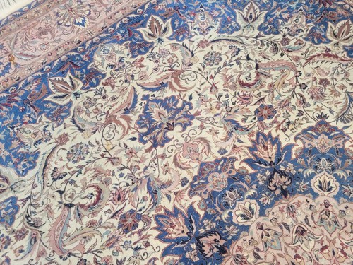 Isfahan Mit Seide Orientteppich 366x240cm Rug Carpet Esfahan - Bild 13 von 22