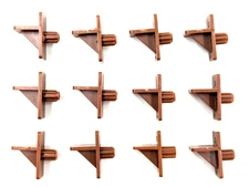 NOS! Lot of 12 Pcs. Plastic Shelf Support Pins Shelf Pegs, Dark Brown, ¼” OD Peg