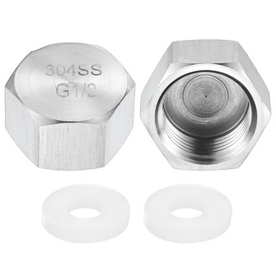 2-Pack Hex End Cap, 1/2 Inch g Female Thread Pipe Fitting