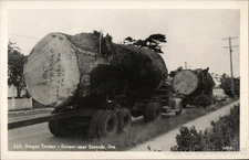 Seaside, Oregon Timber Logging Original Vintage Real Photo Postcard RPPC