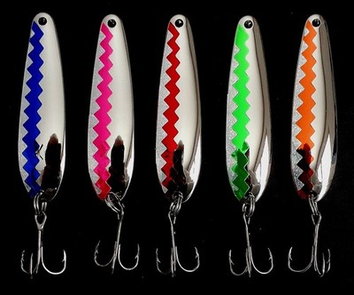 (5)     2 1/4'' Smooth Nickel Casting  Spoons 1/4 oz  .050   NKLGLTSTRIPE