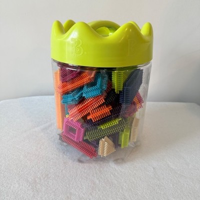B Toys Bristle Blocks Jar Sensory Building Set Colorful Pieces Kids Toy