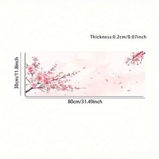 A Large Gaming Mouse Pad Featuring a Fresh And Beautiful Cherry Blossom Waterco
