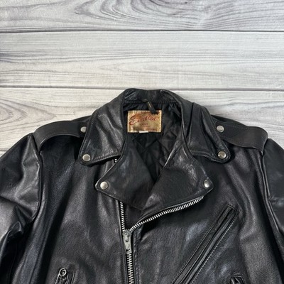 Vintage Excelled Leather Classic Motorcycle Jacket Size 42R