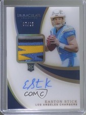 2019 Panini Immaculate Rookie Gold 7/25 Easton Stick #140 Patch Auto ph4