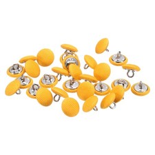 30pcs 12.5mm Fabric Cloth Covered with Metal Shank Round Sewing Buttons, Yellow