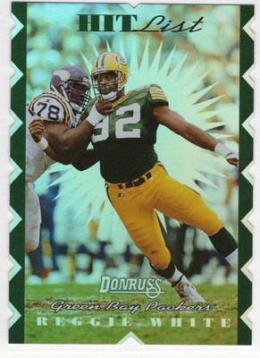 1996 Donruss Hit List Die Cut #19 Reggie White Limited /10000 GB Packers MINT