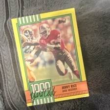 1990 topps - jerry rice #1 1000 yd. club san francisco 49ers football