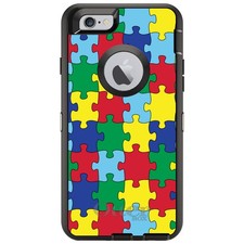 OtterBox Defender for iPhone / Samsung Galaxy - Primary Color Puzzle Autism