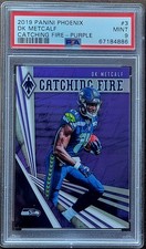 2019 SP DK METCALF /149 Panini Phoenix PURPLE PRIZM Catching Fire PSA 9 Rookie 