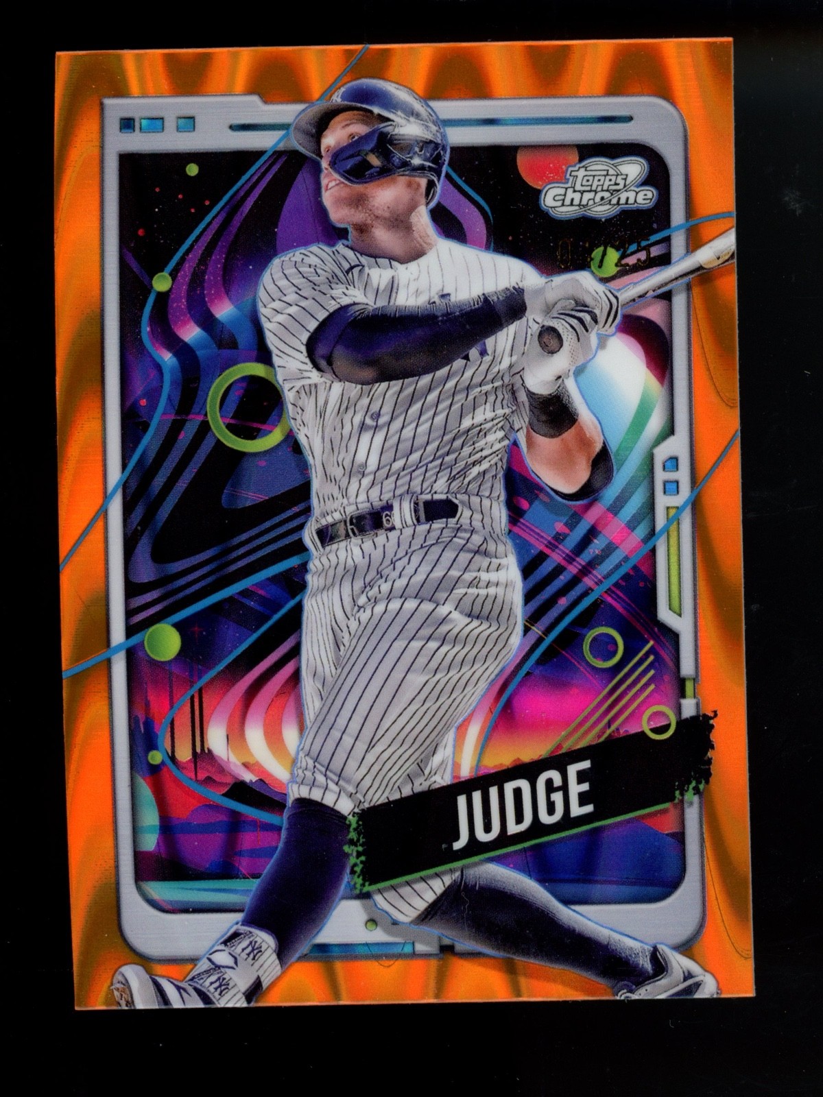 2024 Topps Cosmic Chrome Aaron Judge #68 Orange Galactic Refractor /25