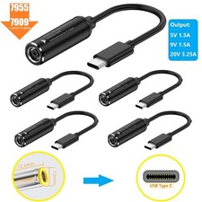 5Pcs 65W Charging Cable Adapter 7.9mm to USB C For Lenovo Thinkpad 7909 10cm