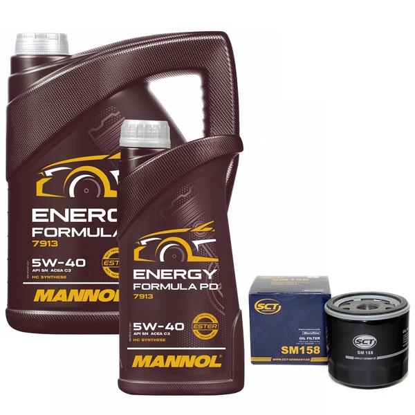 MotoröL Set Mannol 5W-40 Api Sn 6 Liter + ÖLfilter FüR Dacia Lodgy Dokker 1.5-image