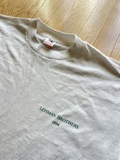 Vintage 90s Lehman Brothers Wall Street Finance Shirt Men’s XL Financial Crisis