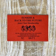 Sunrise & Back To The Future Joint Club Membership Card. Rave. Acid House. Flyer