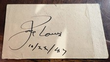 Joe Louis Boxing Autographed 1947 Waddy Hotel West Baden Indiana 10/22/47