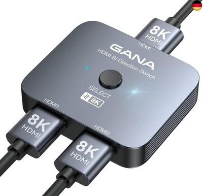 HDMI Splitter 8K@60Hz 4K@120Hz,  HDMI 2.1 Switch, Aluminium Bidirektional HDMI S