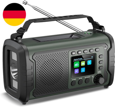 27000Mah DAB/DAB+ Notfallradio Mit Kurbel, Solar & USB Laden, Bluetooth 5.3, Pow