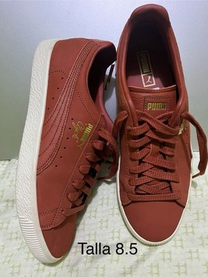 Puma Clyde Leather Sneakers Casual Walking Shoes Burnt Orange Brown Size 8.5