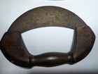 Vintage Curved Rocker Knife Metal Blade Dark Brown Wood Handle 8 in — photo 8