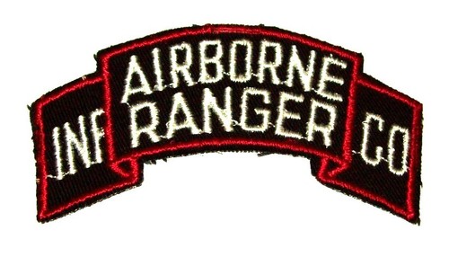 ORIGINAL KOREAN WAR US AIRBORNE RANGER INFANTRY COMPANY SCROLL PATCH (BACK GLOWS