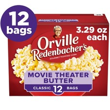 Orville Redenbacher Microwave Popcorn 12 Pack  Movie Theater Butter 3.3oz Bags