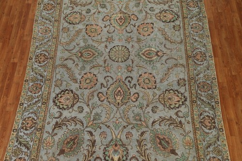 Distressed Over-Dyed Area Rug 8x12 Handmade Wool Vintage Floral for Living Room - Picture 4 of 23