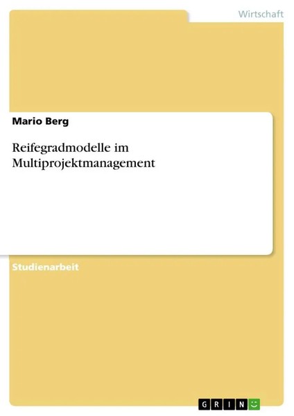 Mario Berg | Reifegradmodelle Im Multiprojektmanagement | Taschenbuch | Deutsch-image