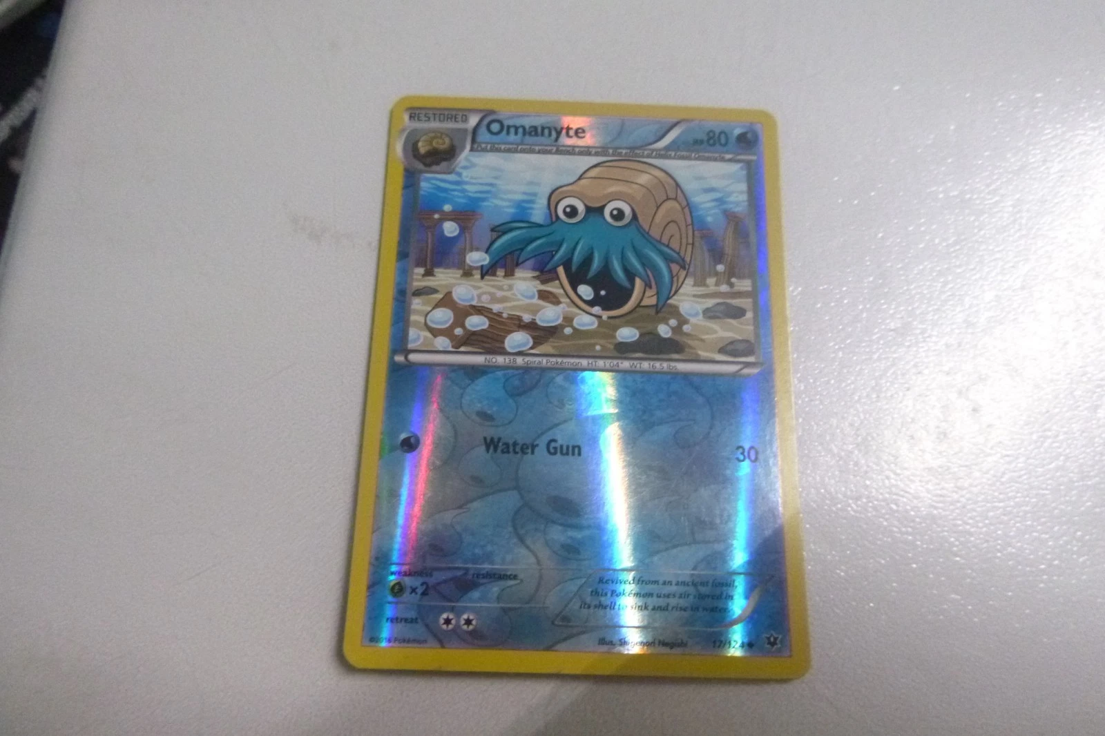 Pokemon Card XY Fates Collide Omanyte Holo 17/124