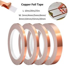 2x 25m Copper Tape 20mm Self Adhesive Guitar EMI Shielding Slug Repellent
